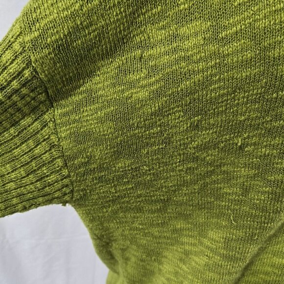 J. Jill Green Apple V-Neck Button-Up Cardigan Drop Shoulders Textured Slouchy - Picture 9 of 9